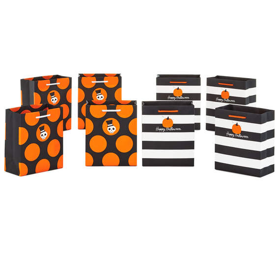 6.5" Assorted 8-Pack Stylish Halloween Small Gift Bags