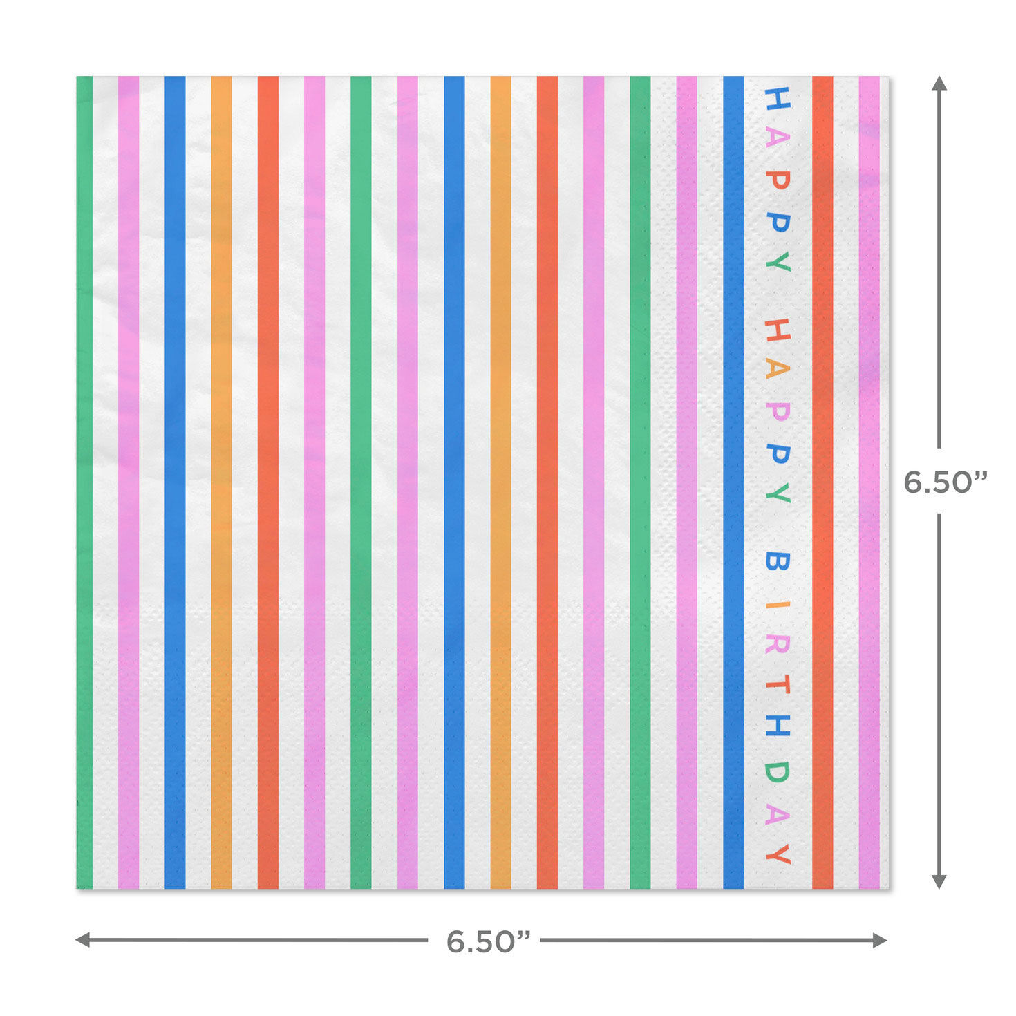 Colorful Striped Birthday Dinner Napkins Pack  image number 4
