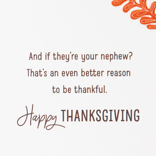 So Thankful for You Thanksgiving Card for Nephew, 