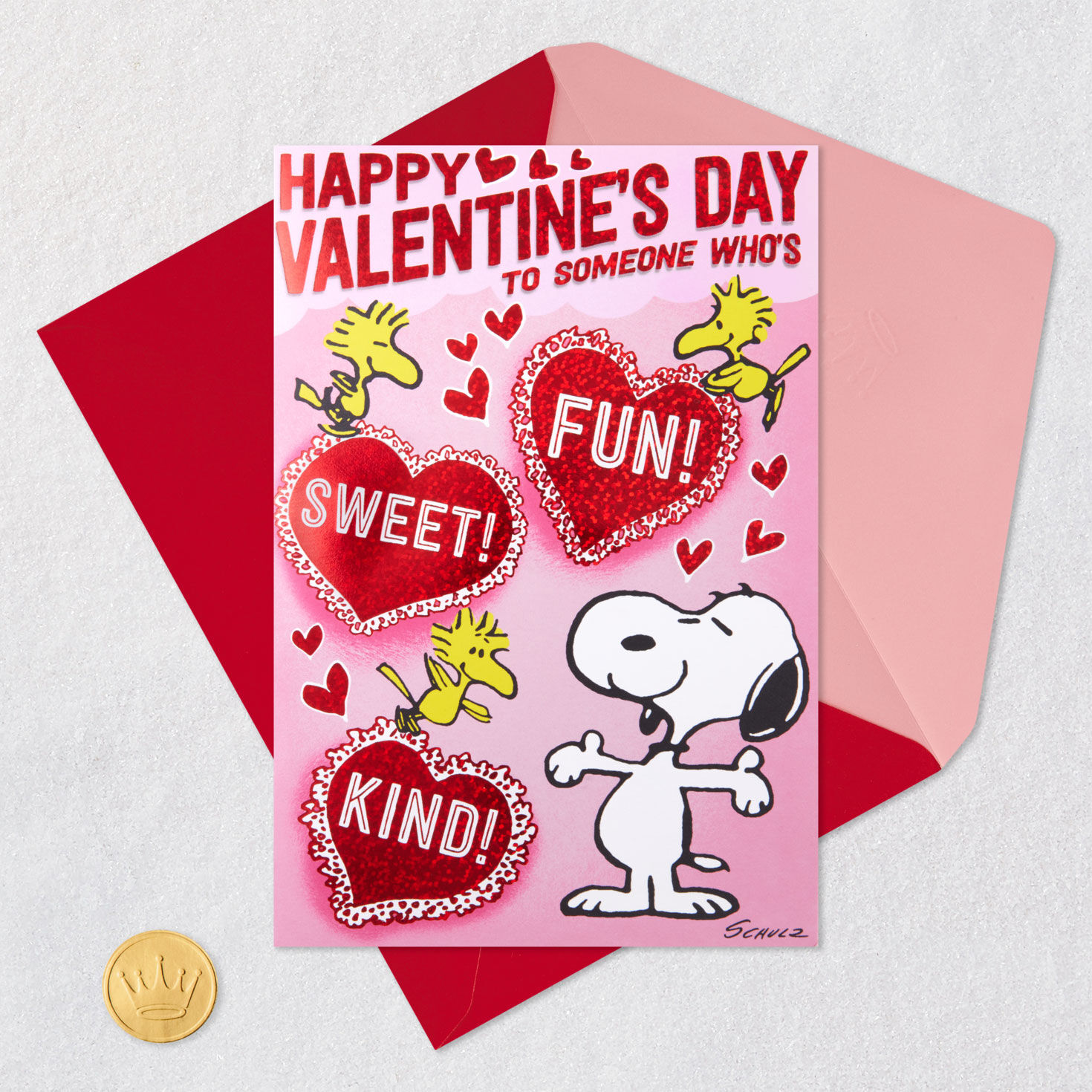 Peanuts® Snoopy and Woodstock Hearts Musical Pop-Up Valentine's Day Card for only USD 7.99 | Hallmark