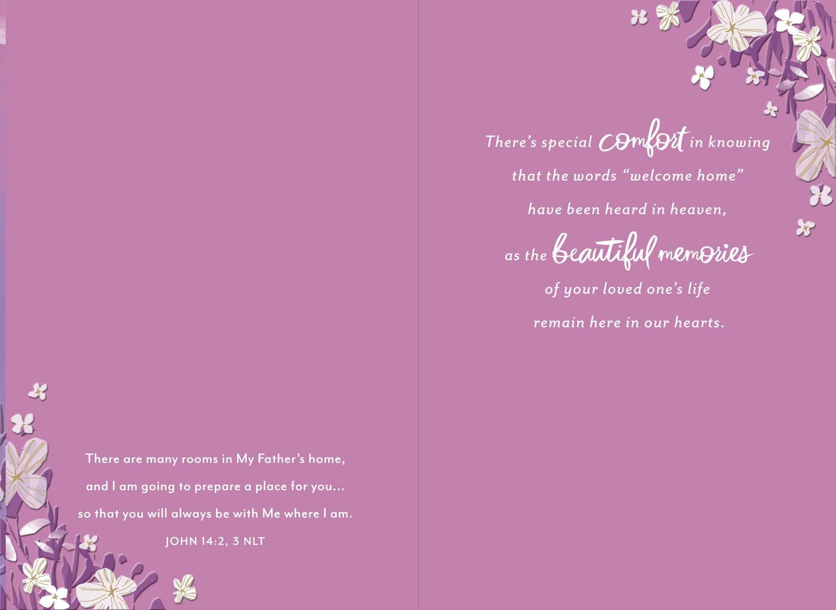 Welcome Home Religious Sympathy Card