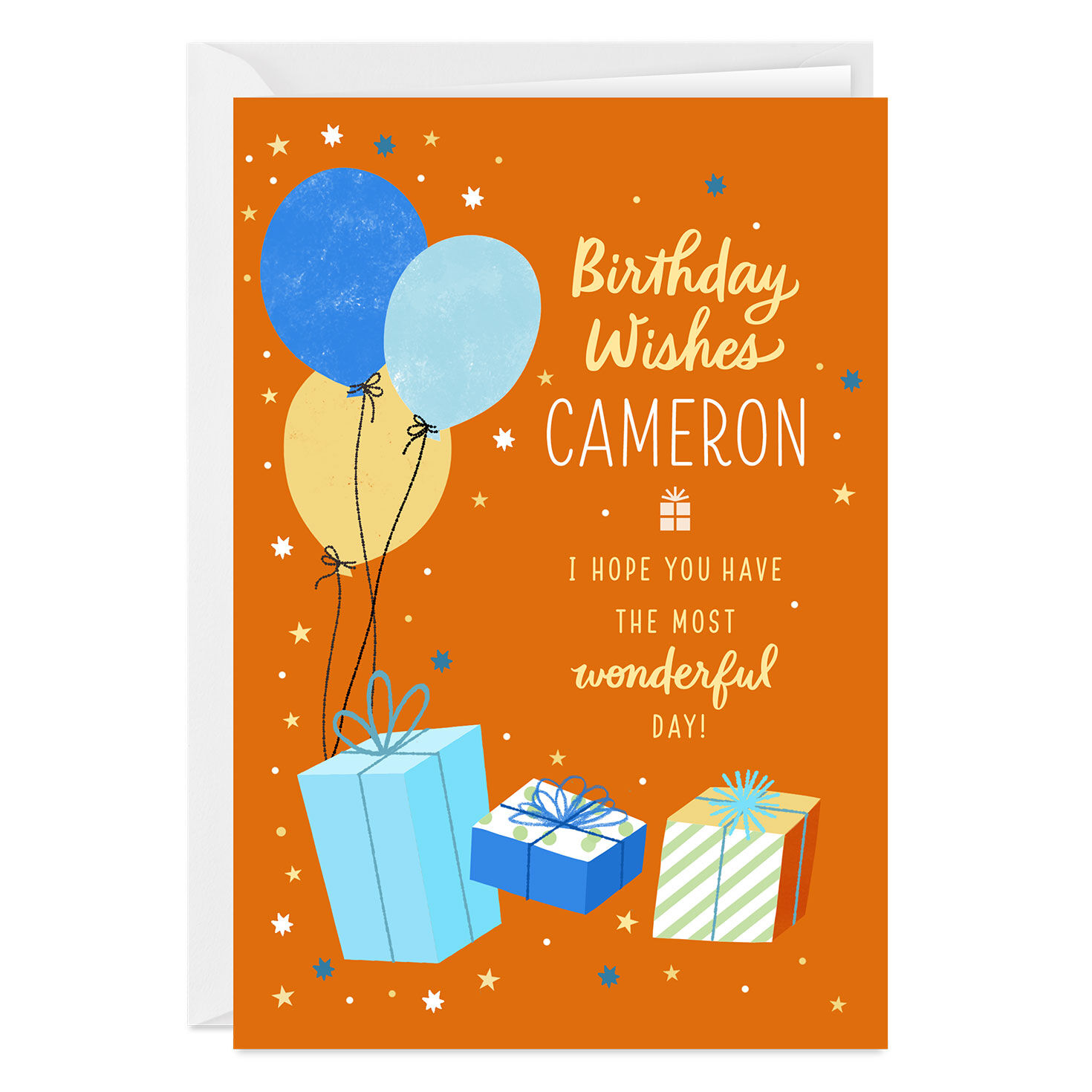 Wishes for a Wonderful Day Custom Birthday Card