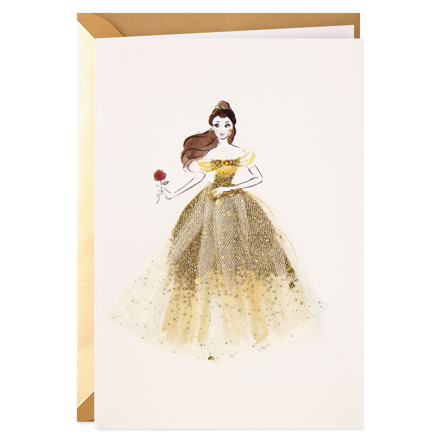 Disney Beauty and the Beast Belle Sister Glitter Birthday Card
