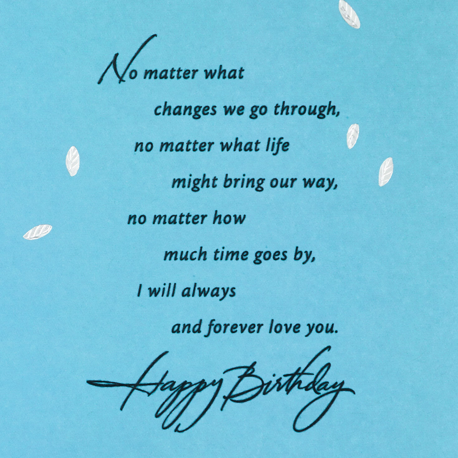Silver Leaves Romantic Birthday Card for Husband sentiment image number 3