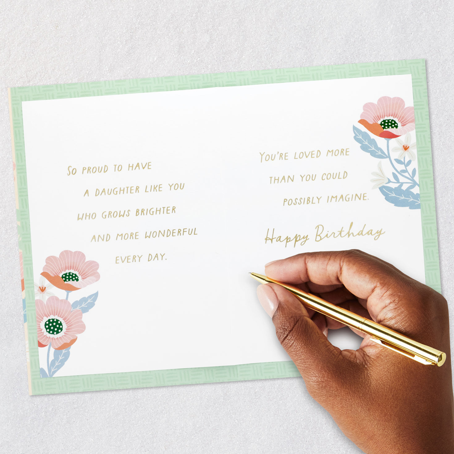 Floral Garden Birthday Card for Daughter Signing card image number 7