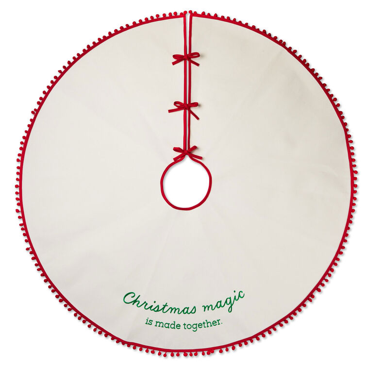 Canvas Christmas Tree Skirt With Handprint Paints Front image number 1