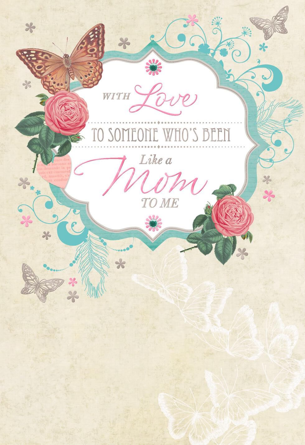 Roses and Butterflies Like a Mom Mother's Day Card