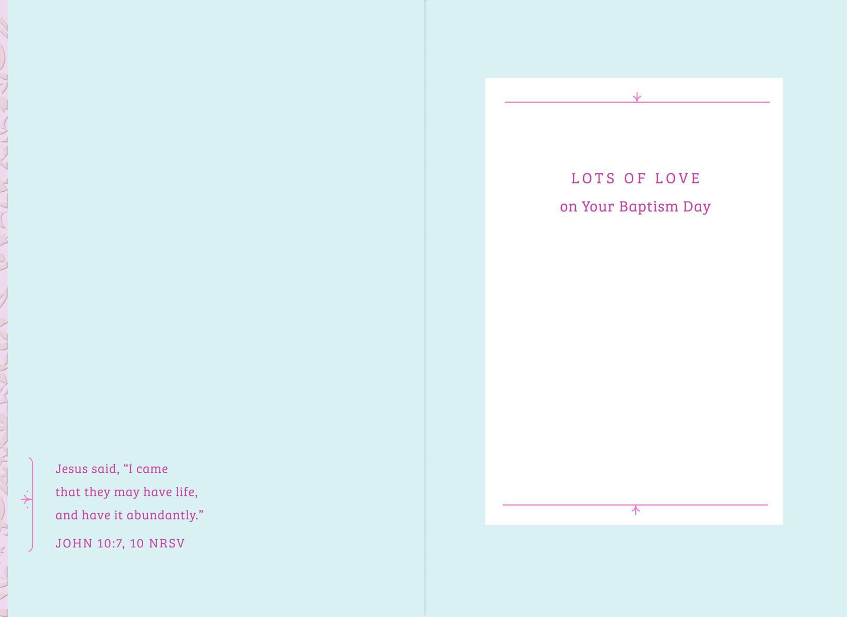 Pink Banner Goddaughter Baptism Card