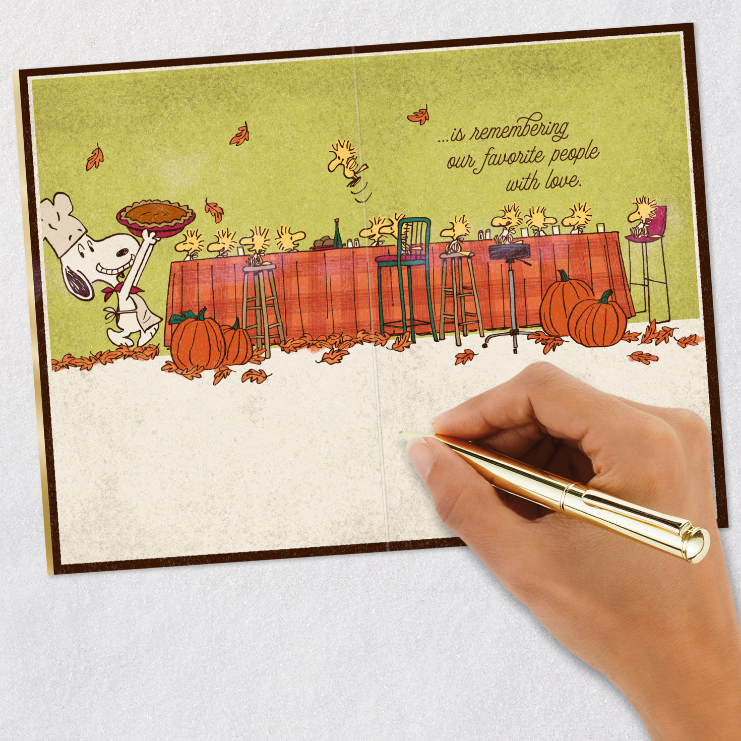 Peanuts® Snoopy and Woodstock Sharing the Love Thanksgiving Card for only USD 2.99 | Hallmark