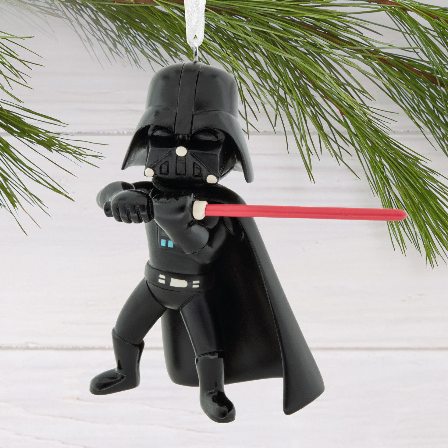 Darth Vader With Lightsaber Christmas Ornament hanging on tree image number 2
