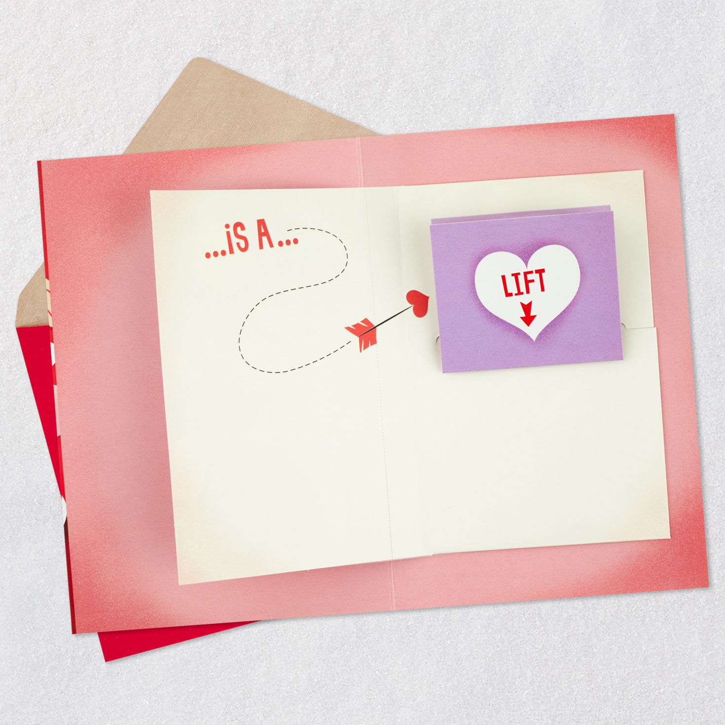 Hugging Dog Musical Pop-Up Valentine's Day Card Open card with envelope image number 6