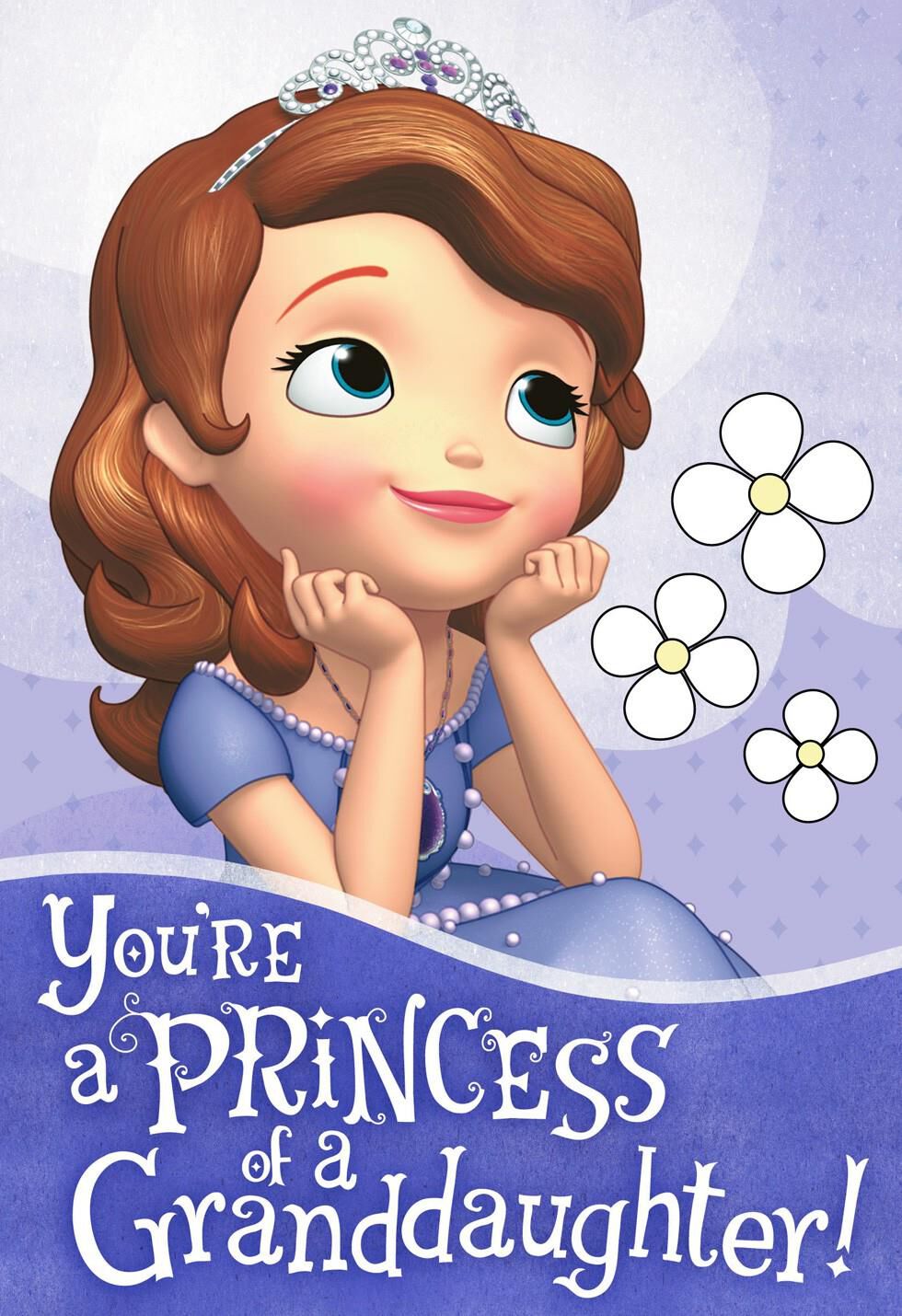 Sofia the First Birthday Card for Granddaughter With Coloring Activity