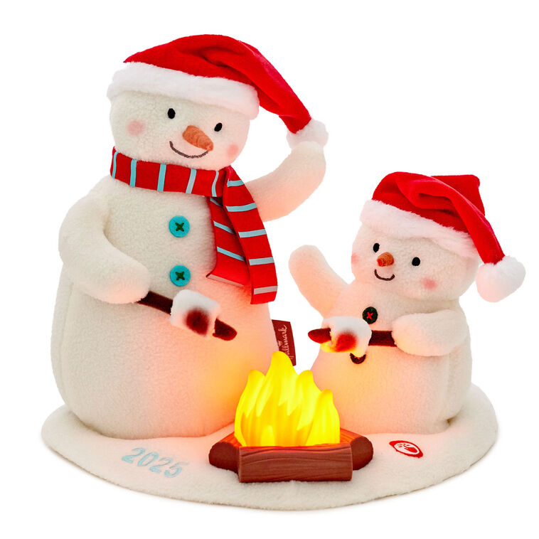 Roasting Marshmallows Singing Snowmen Plush With Light and Motion