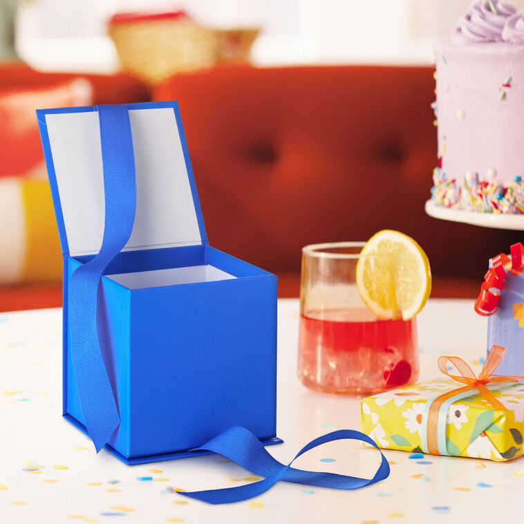 4.2" Solid Royal Blue Small Square Gift Box, Royal Blue, large image number 2