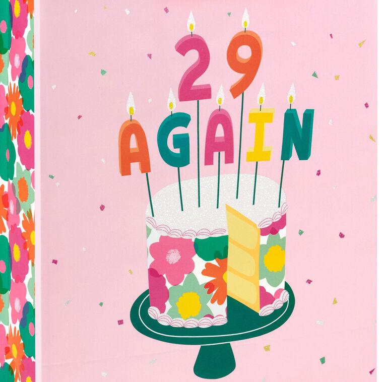 15.5" 29 Again Cake and Candles Extra-Large Birthday Gift Bag, , large image number 5