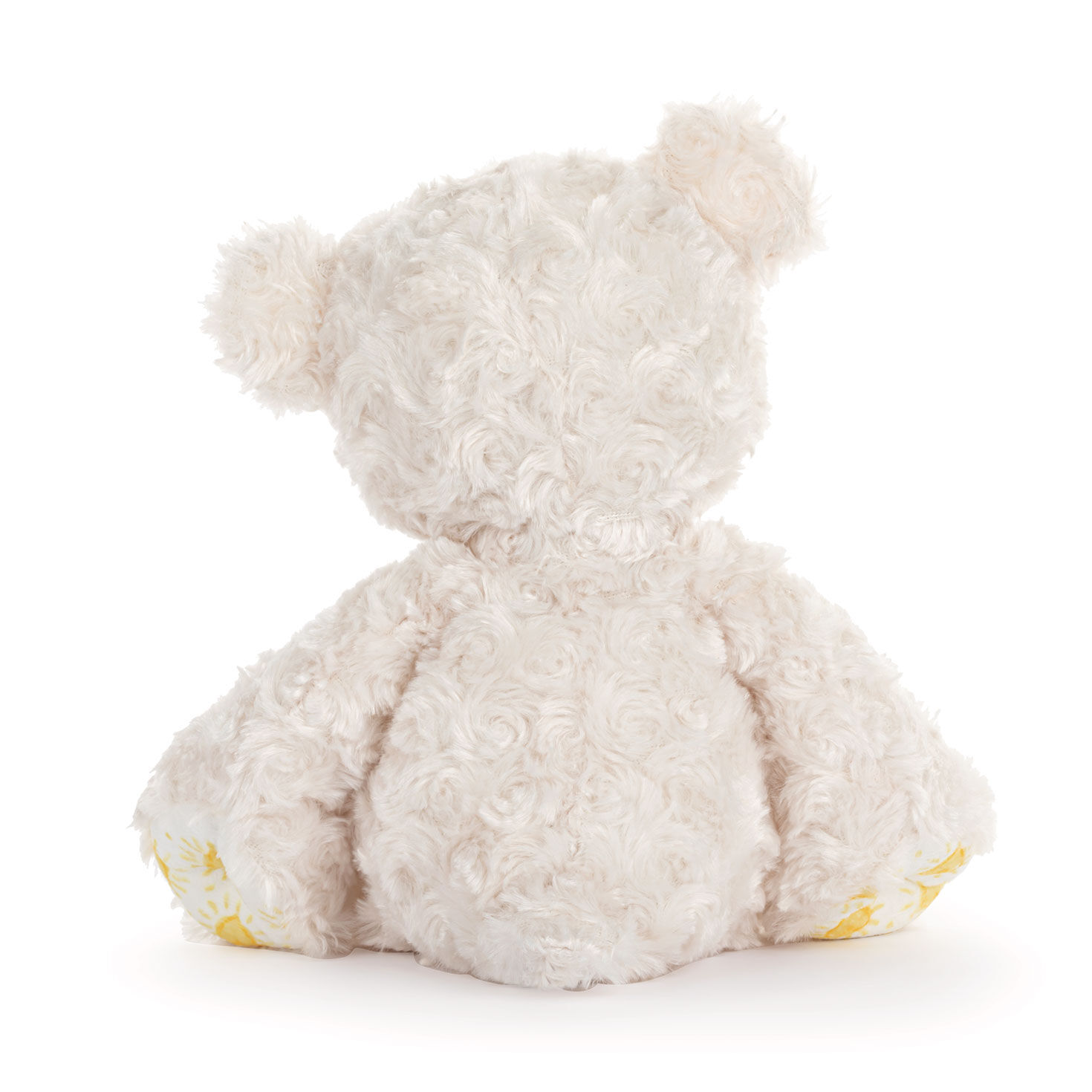 Cream Bear Stuffed Animal With Yellow Heart Accents back image number 2