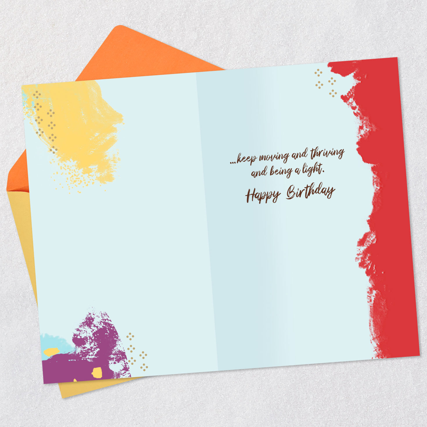 Red and Purple Silhouette Birthday Card Open card with envelope image number 3