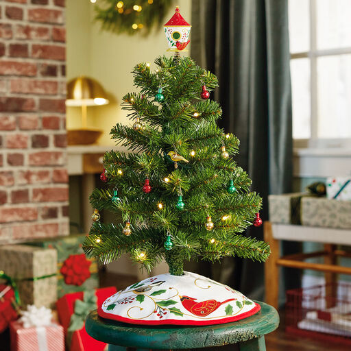 Mini The Beauty of Birds Christmas Tree Topper and Tree Skirt, Set of 2, 
