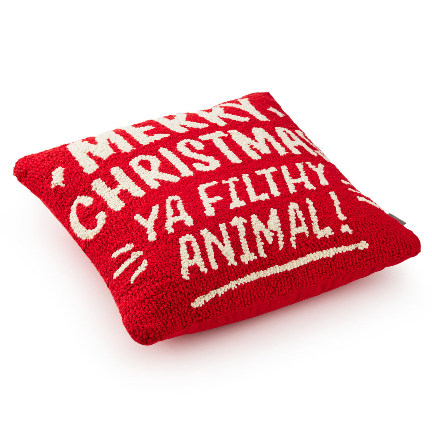 Red and White Home Alone Quote Pillow side image number 3