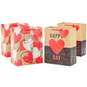 13" Happy Heart Day and Painted Hearts 4-Pack Large Valentine's Day Gift Bags, , large image number 1