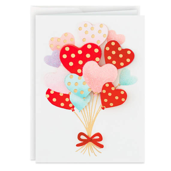 3.25" Mini Heart Balloons All the Happiness Card, , large image number 3