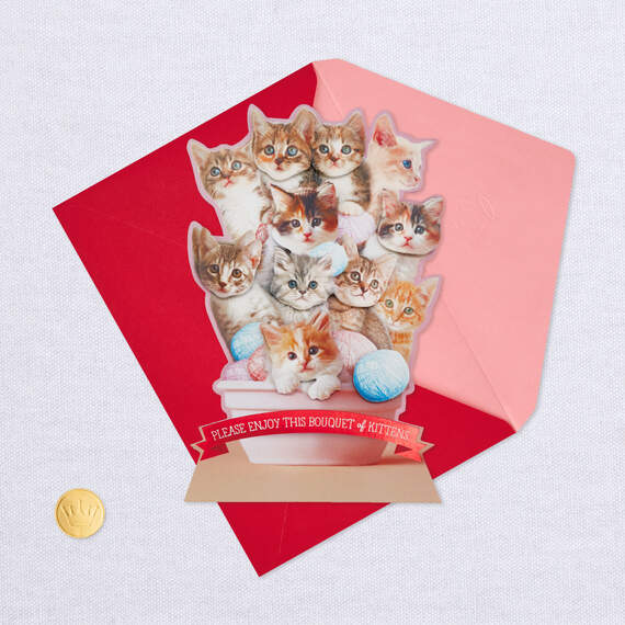 Bouquet of Kittens Valentine's Day Card, , large image number 5