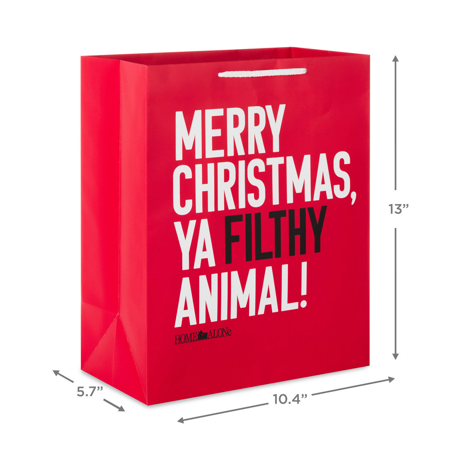 Home Alone Funny Quote Large Christmas Gift Bag measurement image number 3