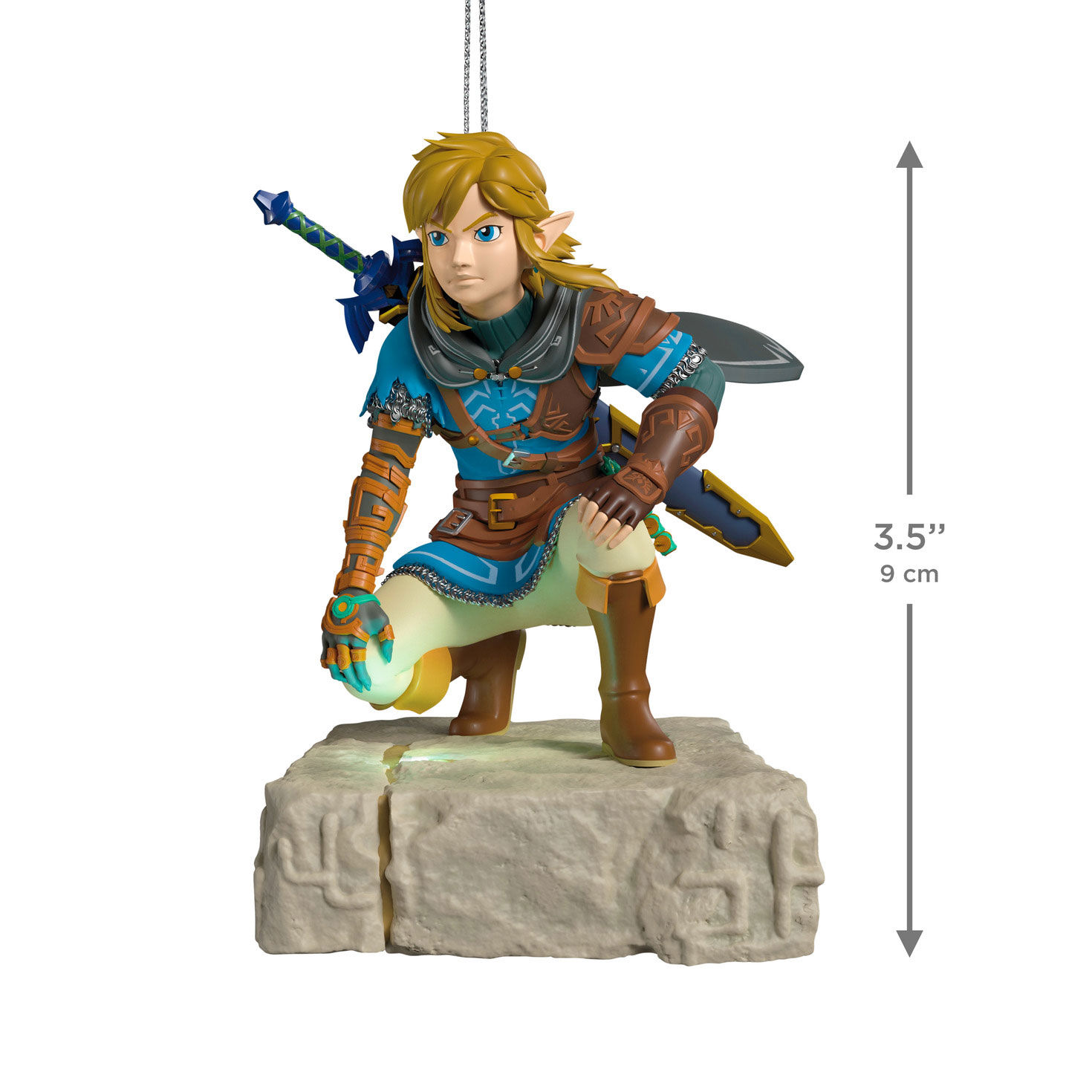 Legend of Zelda Link on Stone Keepsake Ornament measurement image number 3