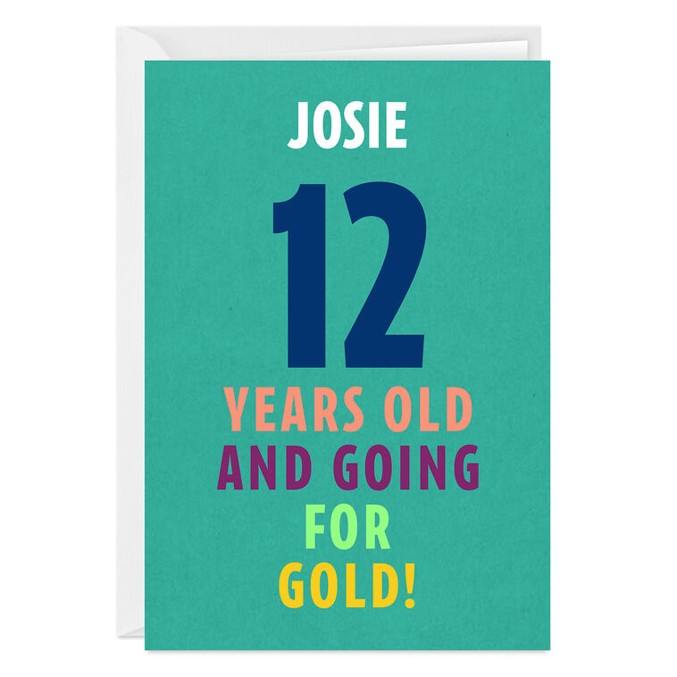 Going for Gold Custom Birthday Card