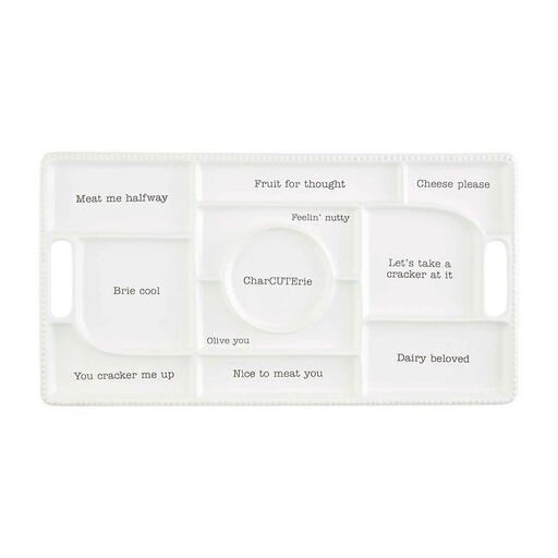 Mud Pie Segmented Ceramic Charcuterie Board, 