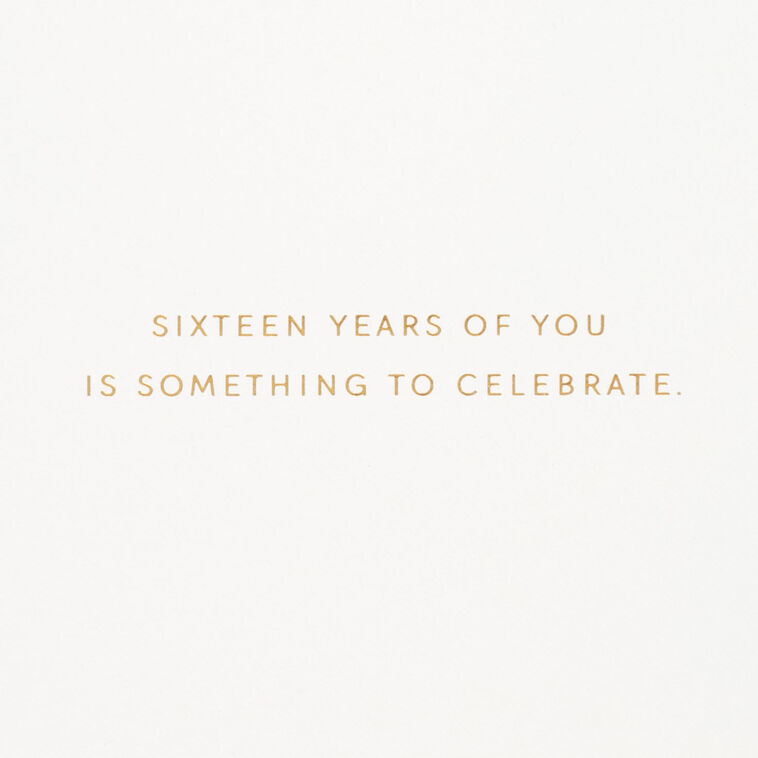 16th Wishes on Gold Foil Signature Birthday Card sentiment image number 2