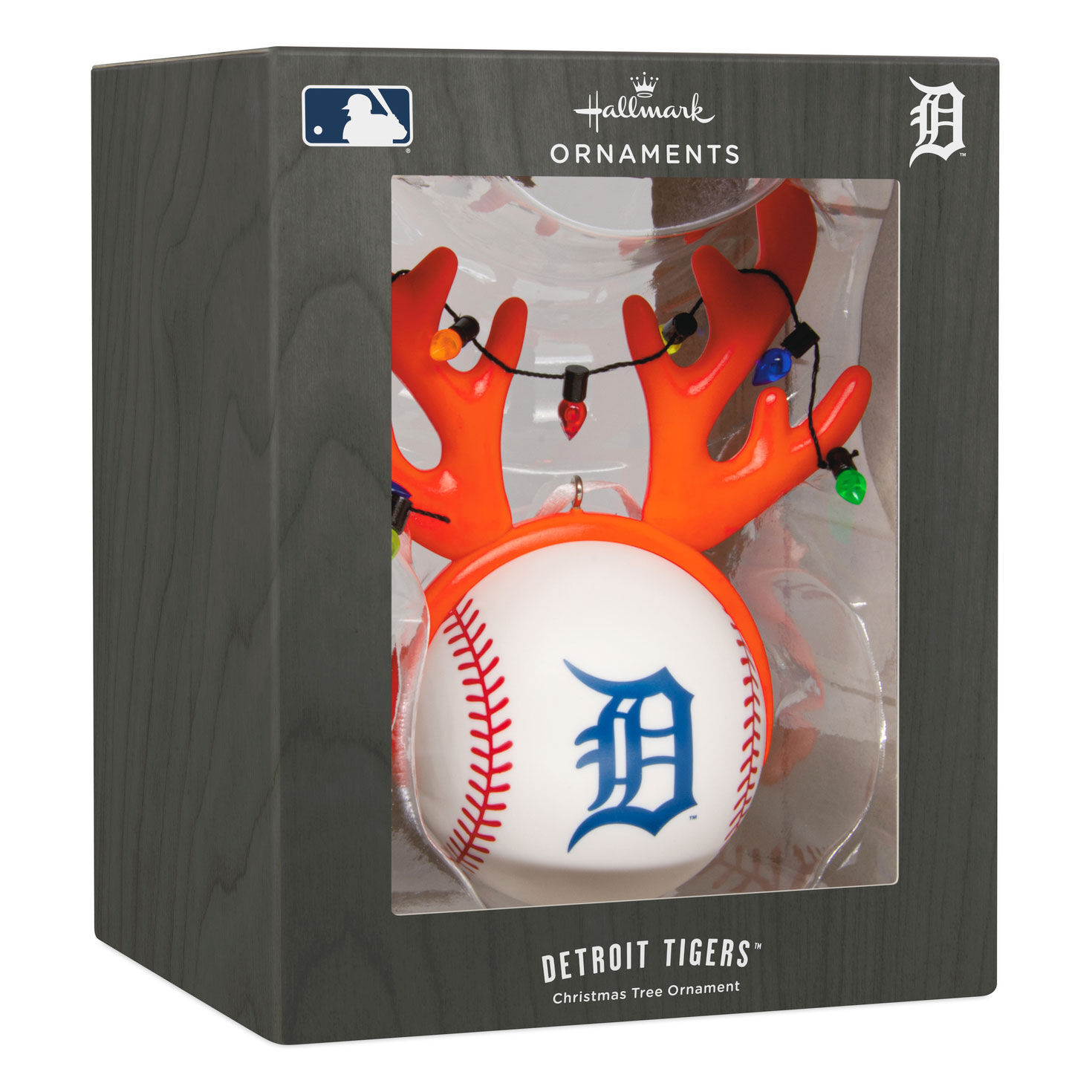 Tigers Reindeer Baseball Christmas Ornament package front image number 7