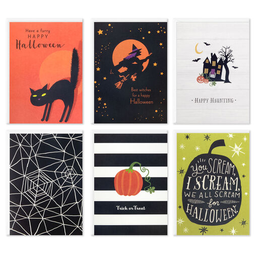 Spooky Fun Assorted Halloween Blank Note Cards, Pack of 36, 