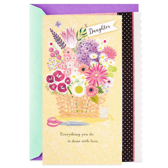 Flowers Arranged in a Basket Mother's Day Card for Daughter, , large image number 1