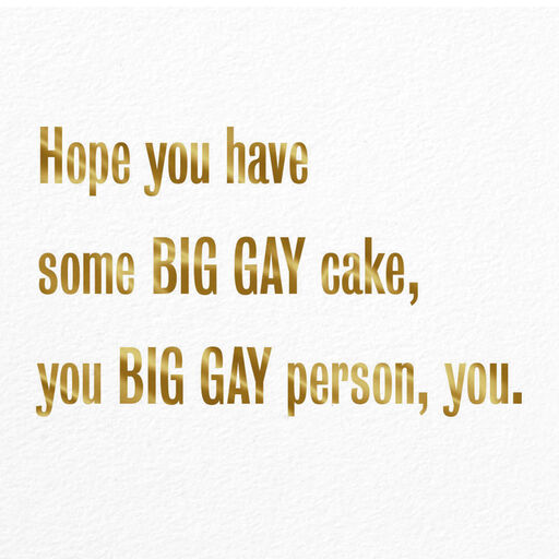 Big Gay Cake With Candles Birthday Card, 