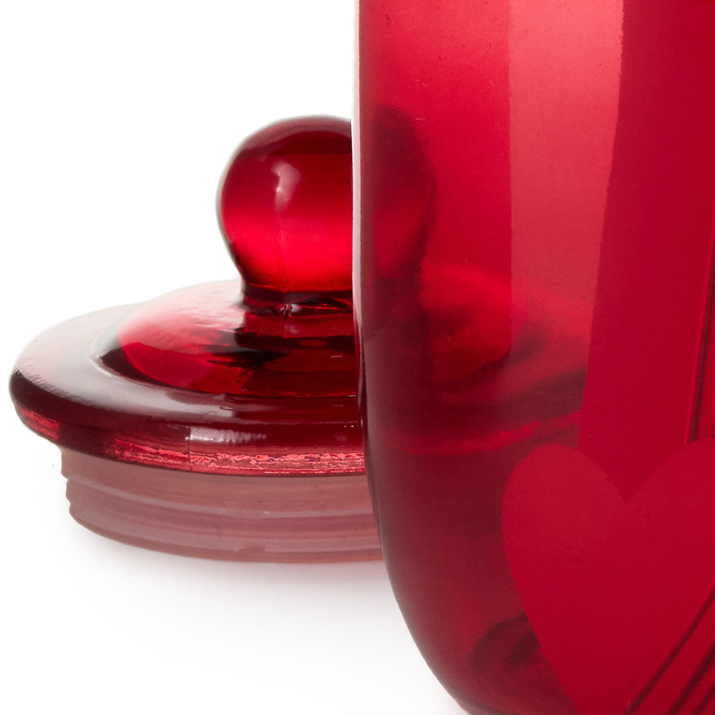 Valentine's Day Idea Cards in Red Glass Jar closeup view image number 5