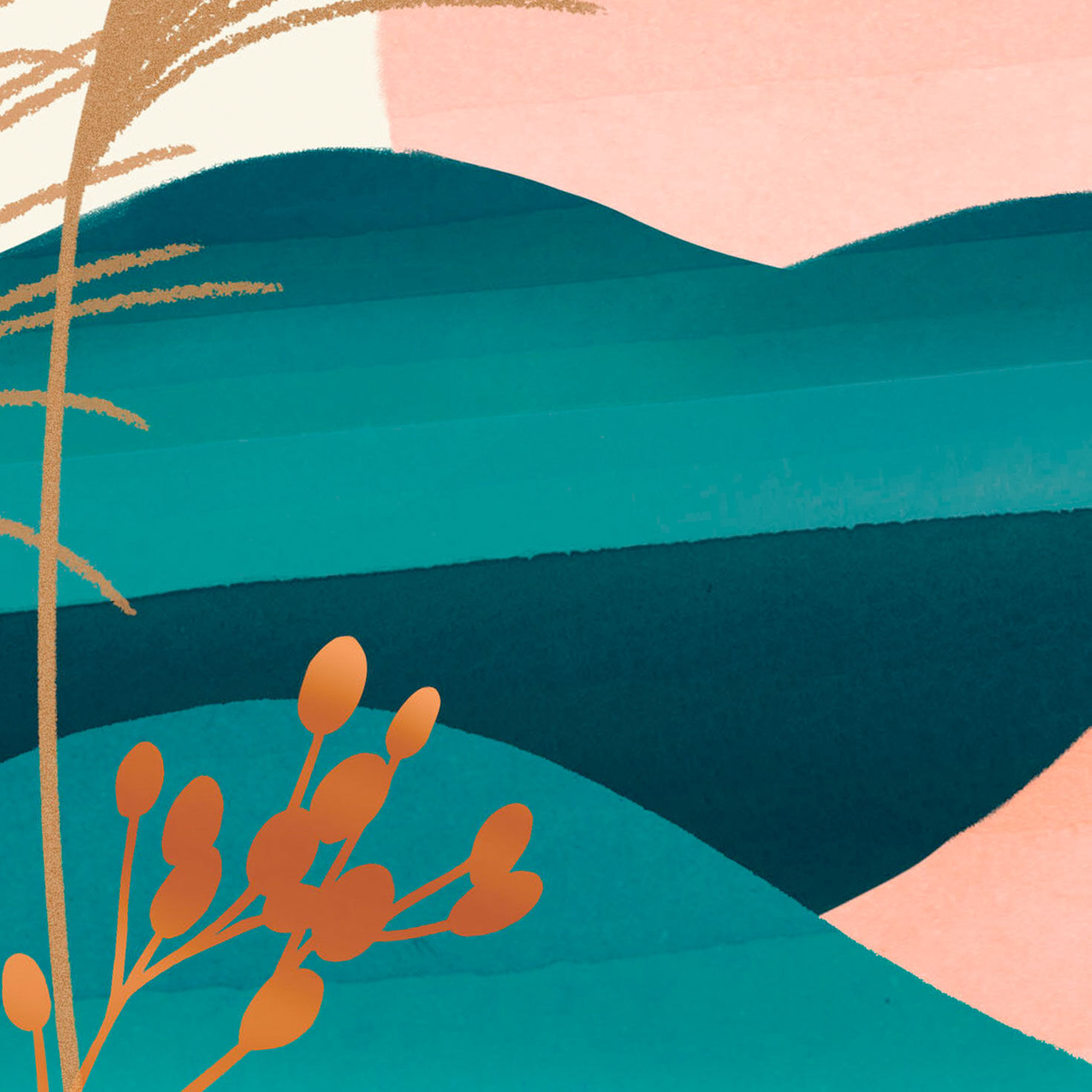 Sunset Landscape Blank Card Card Front Detail image number 3