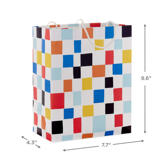 9.6" Colorful Checkered Medium Gift Bag, , large image number 3