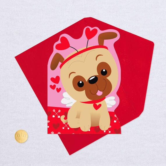 You Are Loved Cupid Pug Dog Love Card, , large image number 5