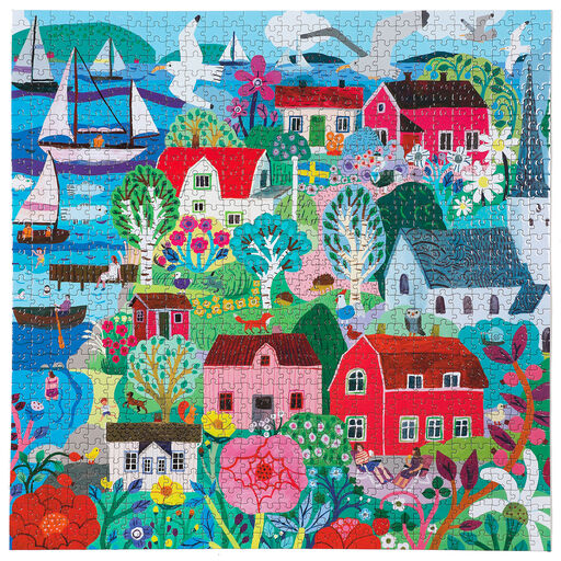 Swedish Fishing Village 1000-Piece Jigsaw Puzzle, 