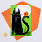 Happy Meow-loween Black Cat and Pumpkin Halloween Card, , large image number 5