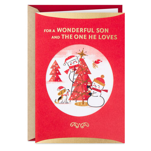 The Sparkle You Two Add Christmas Card for Son and Significant Other, , large image number 1