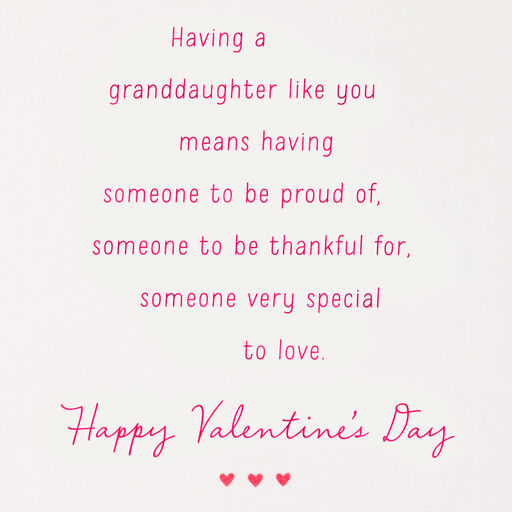 Thankful and Proud Valentine's Day Card for Granddaughter, 