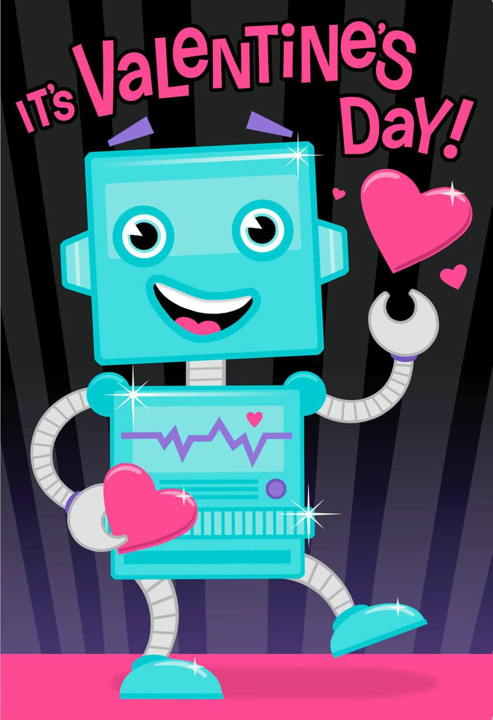 Super-Charged Robot Valentine's Day Sound Card