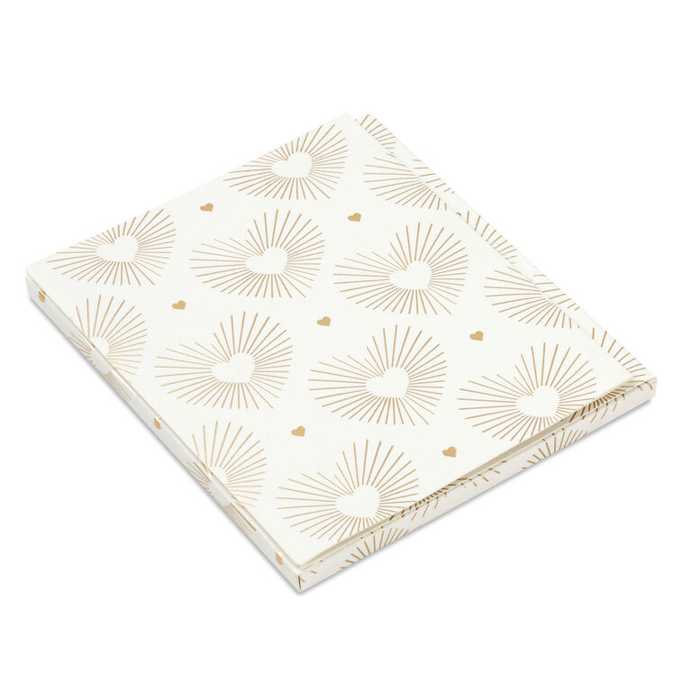 4.6" Gold Hearts on White Gift Card Holder Box