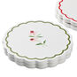 Scalloped Resin Coasters With Flower Designs front design three image number 3