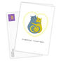Blue Yellow Cats Hugging Personalized Love Card Card Front with Envelope image number 2