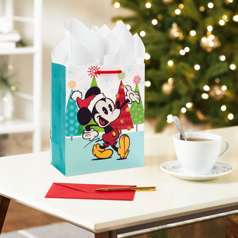 Disney Vintage Mickey Mouse Medium Christmas Gift Bag in use image number 2