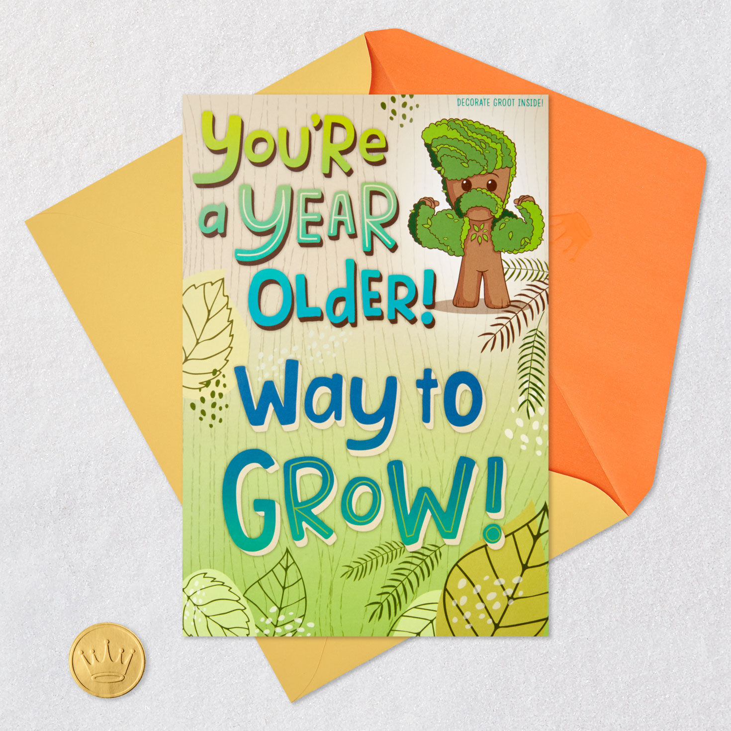 Marvel Guardians of the Galaxy Groot Birthday Card for Kid With Stickers for only USD 4.59 | Hallmark