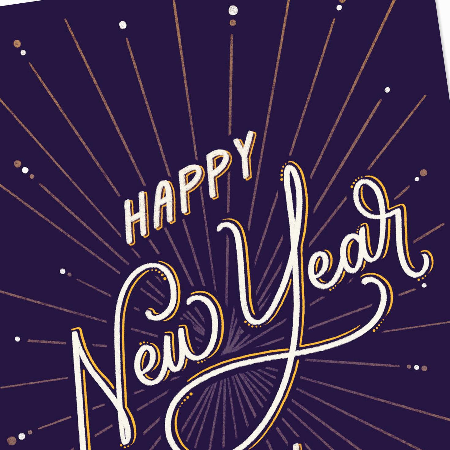 Starburst on Navy New Year Cards Pack Card Front Detail image number 3